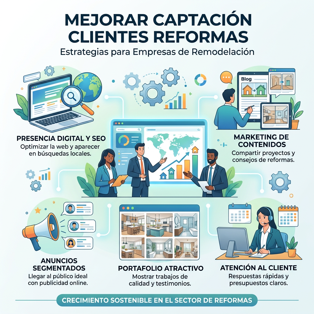 Panel de NexoraSuite para gestión de leads y presupuestos de reformas