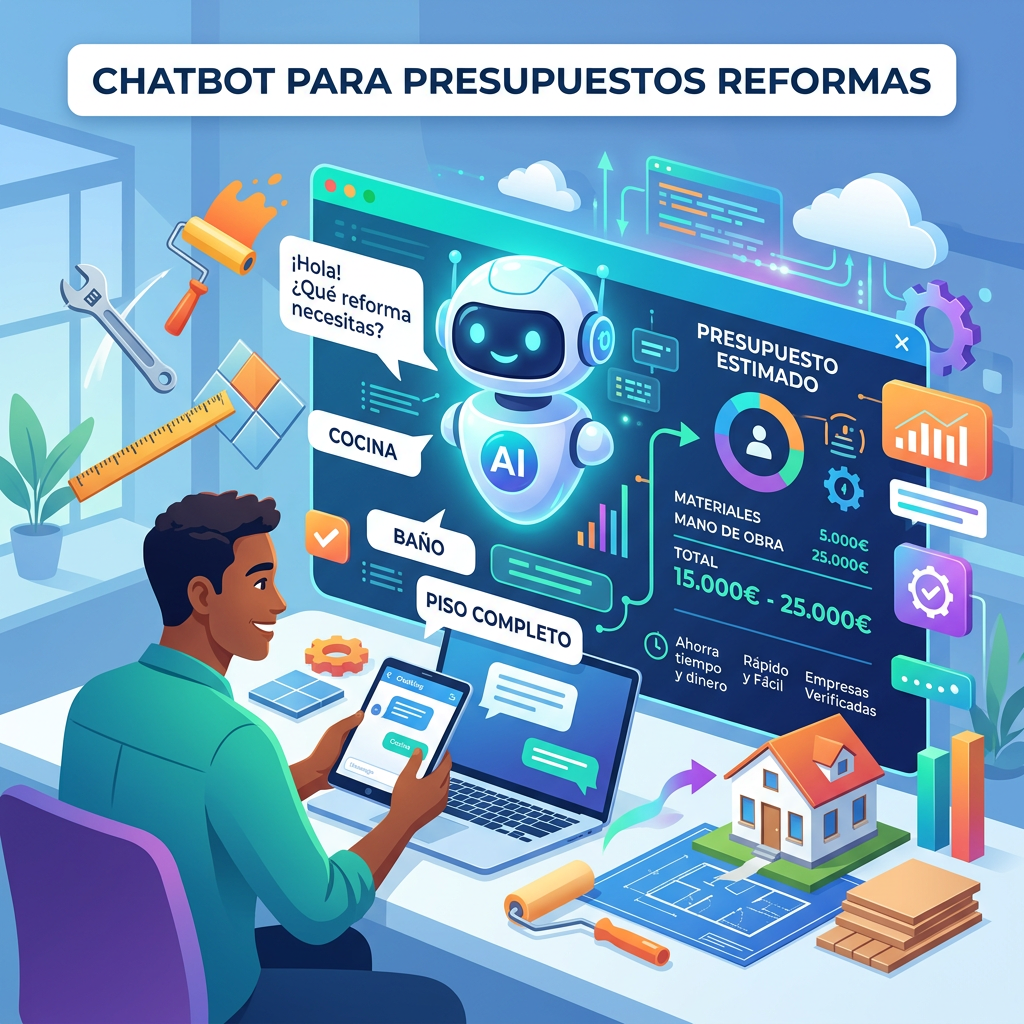 Chatbot captando leads de reformas por WhatsApp y web de forma automática