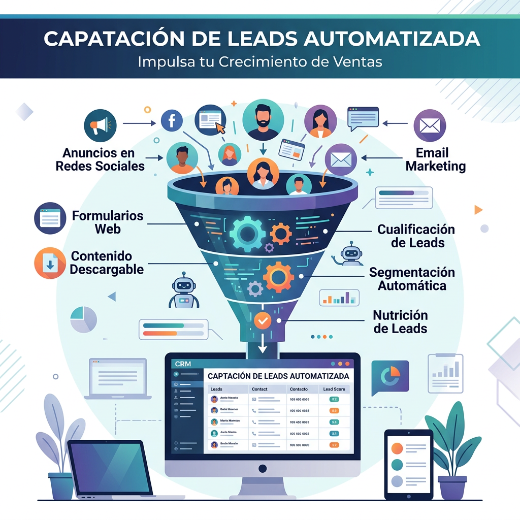 Panel de gestión de leads de empresas de servicios con chatbot integrado
