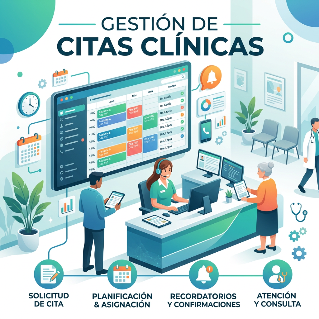 Flujo completo de gestión de citas con chatbot para clínica médica